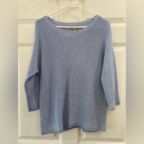 Chico’s Cordani Boat-Neck Sweater Shaker Loose Knit 3/4 Sleeves Women’s Size M - Picture 1 of 6